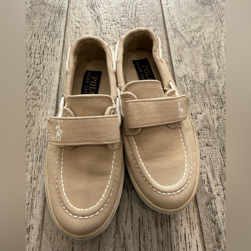 Polo by Ralph Lauren Boys Beige Canvas Dress Shoes